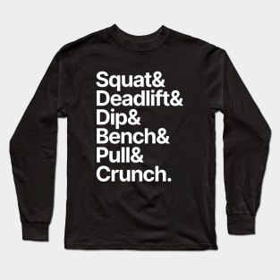 Gym | Squat Deadlift Dip Bench Pull Crunch Long Sleeve T-Shirt